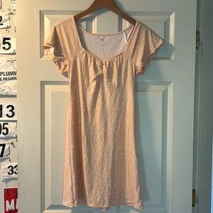 So pink flowered mini dress